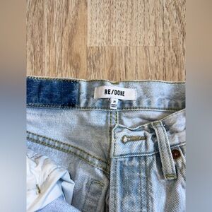 RE/DONE high rise straight jeans.